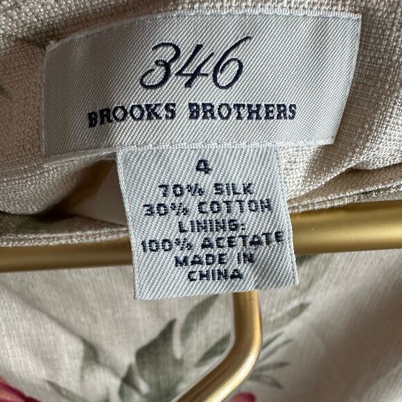 Vintage Brooks Brothers Floral Silk Cotton Skirt Sz 4 – Ruffle Hem Cottagecore - Picture 4 of 5